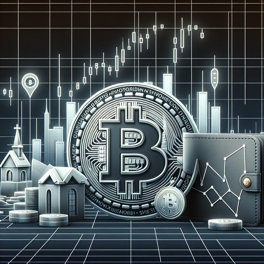 En moderne, profesjonell illustrasjon av Bitcoin-symbol i forgrunnen med norske by- og børs-ikoner i bakgrunnen, fokus på sikker lagring (hardware wallet) og markedsgraf